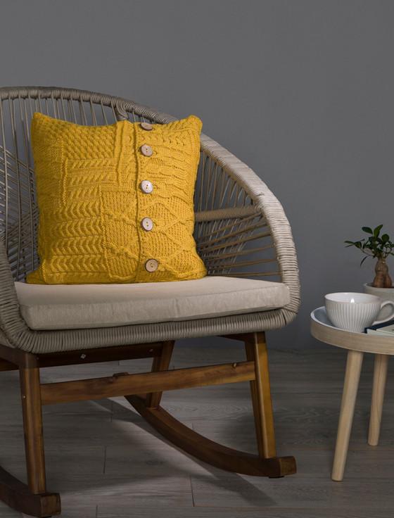 Aran Cashmere Aran-Knit Cushion Cover