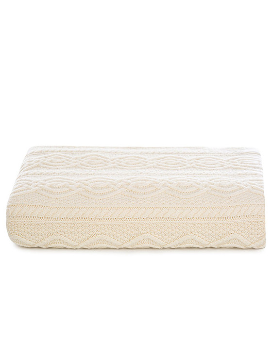 Aran Cashmere Aran Merino Wool Cable Throw
