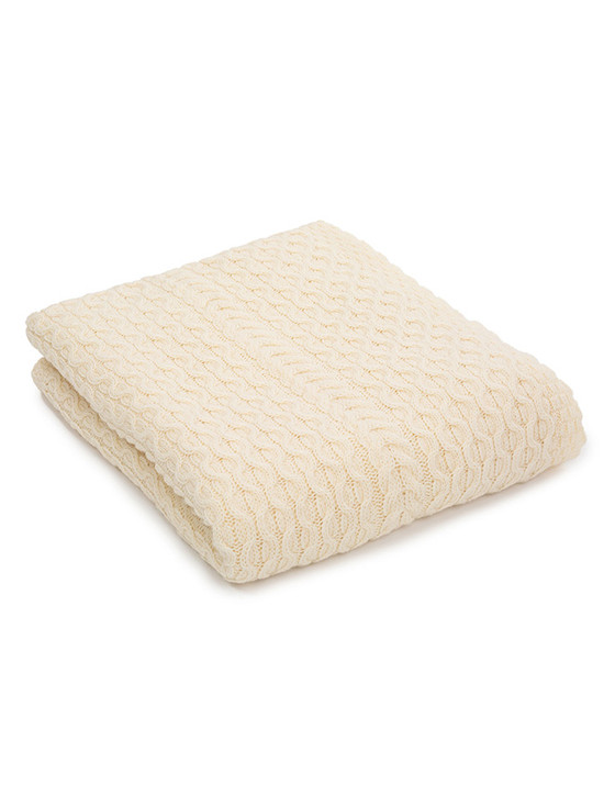 aran cashmere Aran Merino Wool Honeycomb Throw