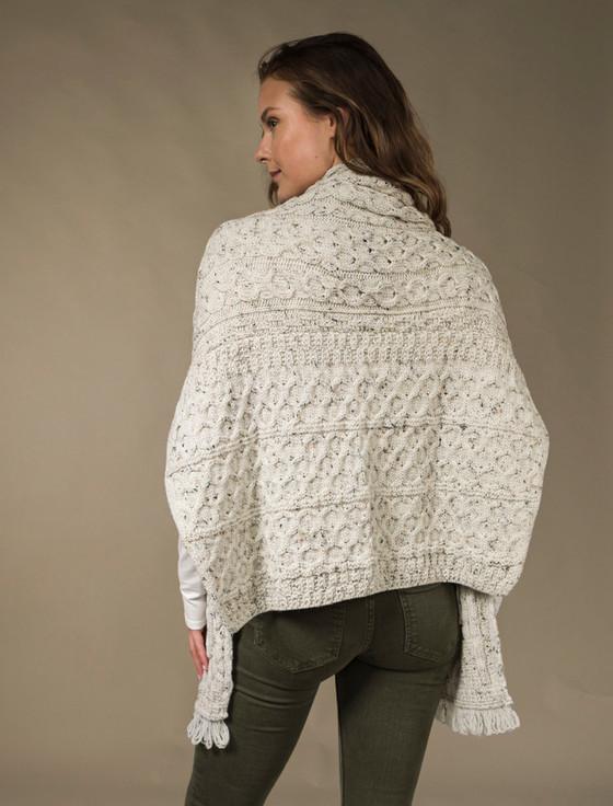 Aran Cashmere Aran Shawl Wrap With Poc‎kets‎‎‎‎