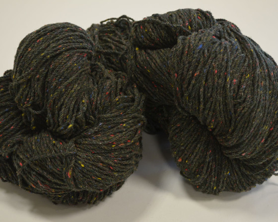 Aran Cashmere Aran Wool Knitting Hanks - Green Fleck