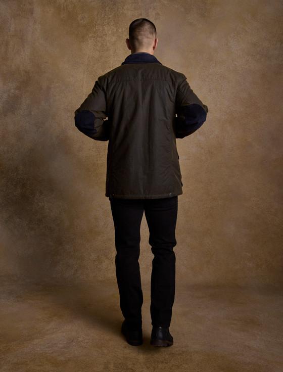 Aran Cashmere Archie Men's Waxed Jacket - Olive