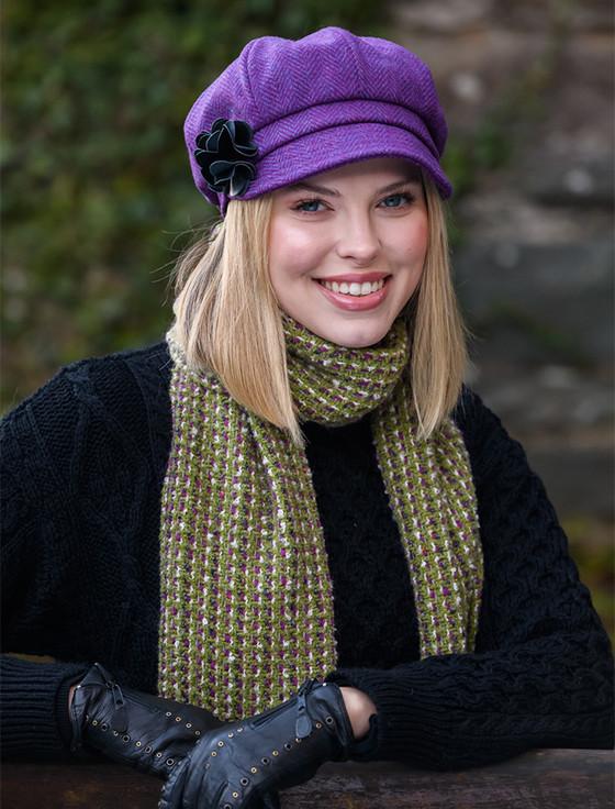 Aran Cashmere Atlantic Scarf - Kiwi & Pink