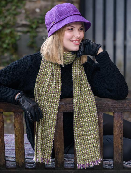 aran cashmere Atlantic Scarf - Kiwi & Pink