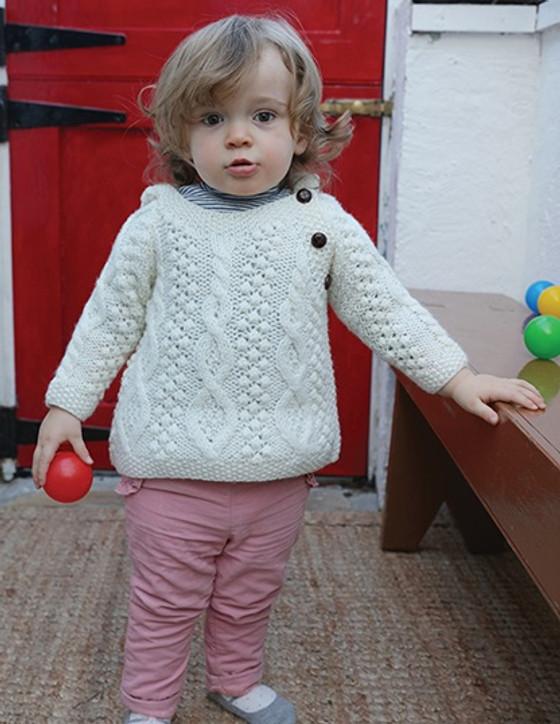 Aran Cashmere Baby/Toddler Side-Fastening Hoodie