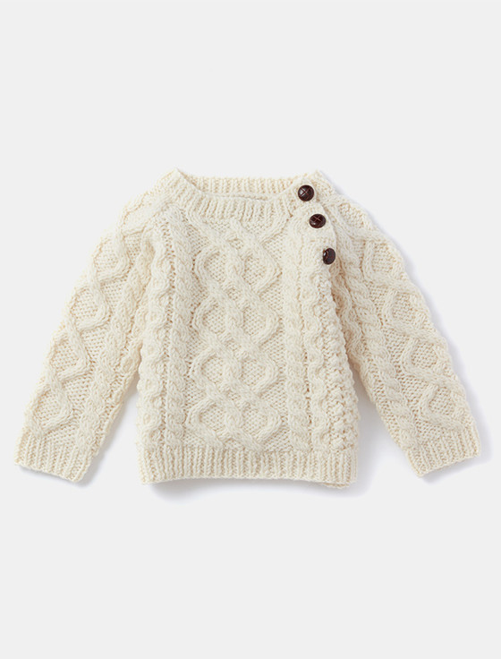Aran Cashmere Baby/Toddler Side-Fastening Sweater