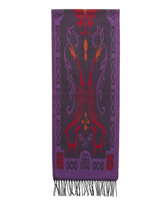 aran cashmere Book Of Kells Celtic Scarf - Purple