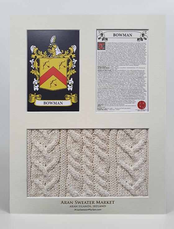 Aran Cashmere Bowman Clan Aran & History Display