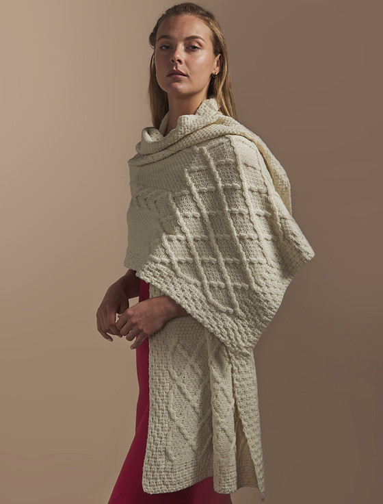 aran cashmere Boyle Clan Aran Wrap