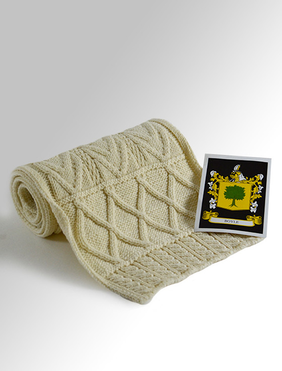 aran cashmere Boyle Clan Scarf