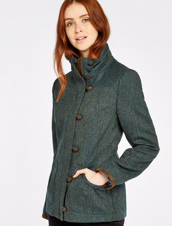 Aran Cashmere Bracken Ladies Tweed Jacket - Mist