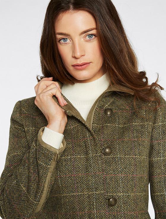 Aran Cashmere Bracken Ladies Tweed Jacket - Thistle