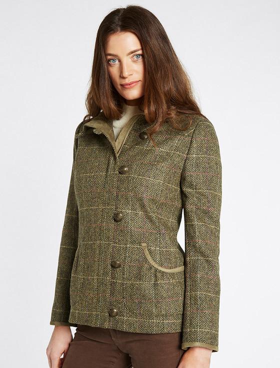aran cashmere Bracken Ladies Tweed Jacket - Thistle