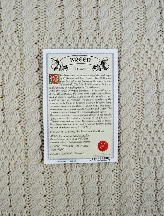 Aran Cashmere Breen Clan Aran Throw
