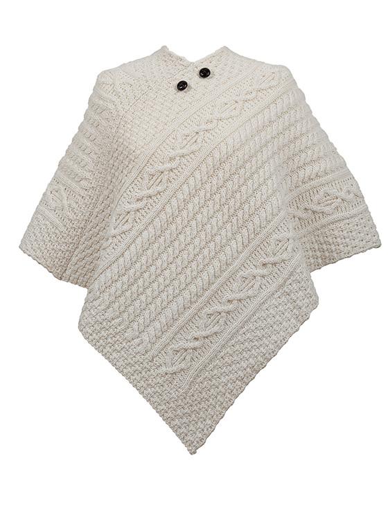 aran cashmere Brooks Clan Aran Poncho