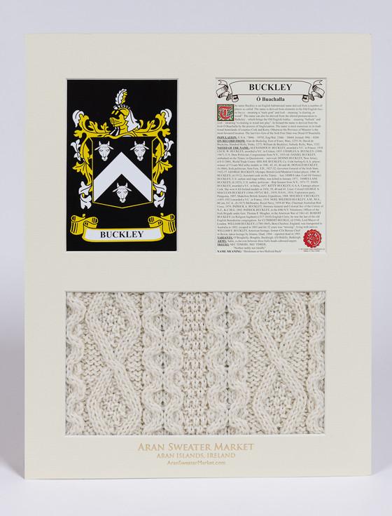 Aran Cashmere Buckley Clan Aran & History Display