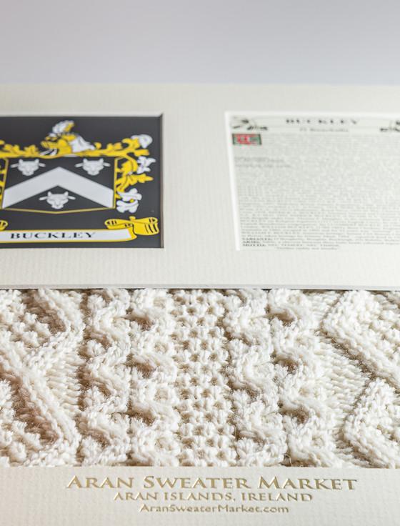 Aran Cashmere Buckley Clan Aran & History Display