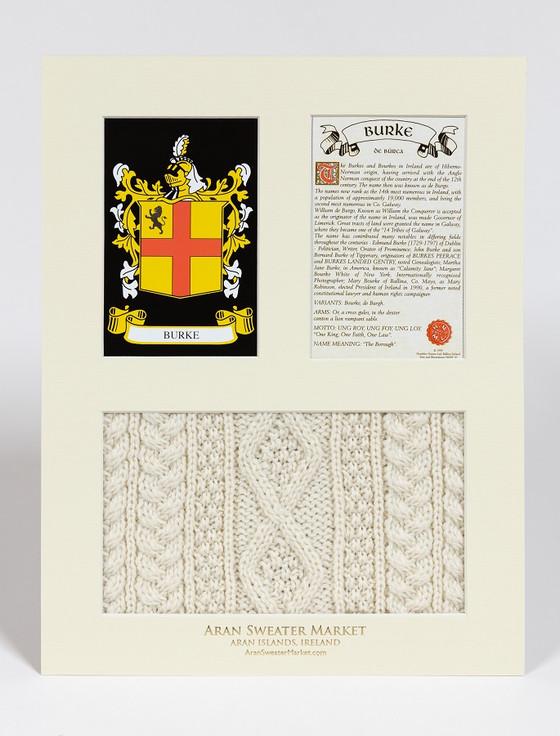 Aran Cashmere Burke Clan Aran & History Display
