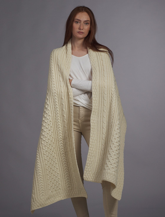 aran cashmere Burke Clan Aran Wrap
