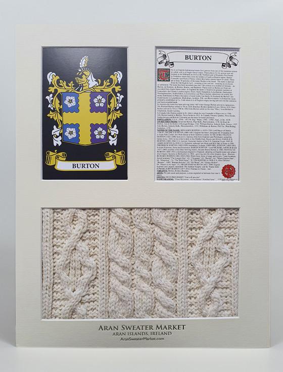 Aran Cashmere Burton Clan Aran & History Display