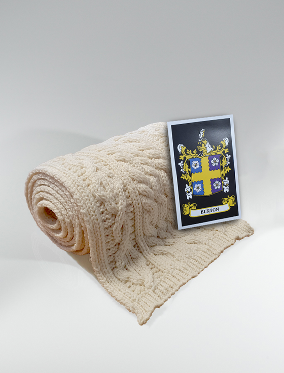 aran cashmere Burton Clan Scarf