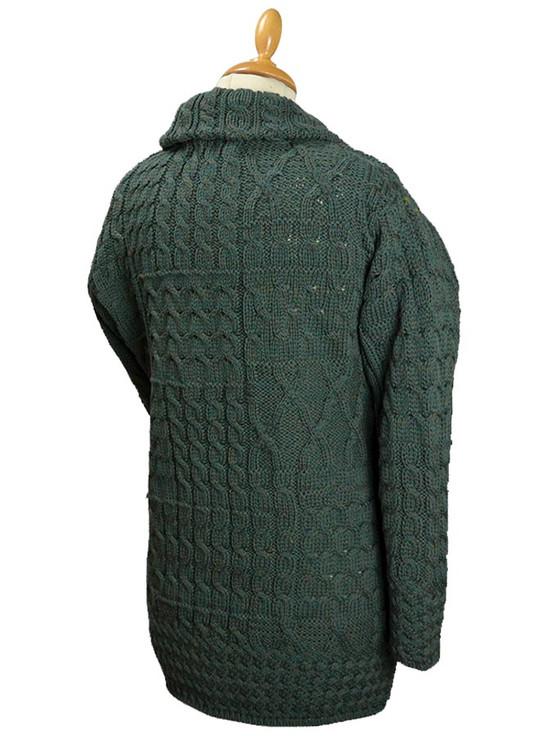 Aran Cashmere Button-Down Patchwork Cardigan‎‎