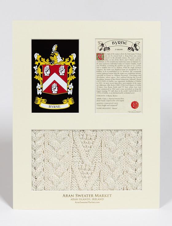 Aran Cashmere Byrne Clan Aran & History Display