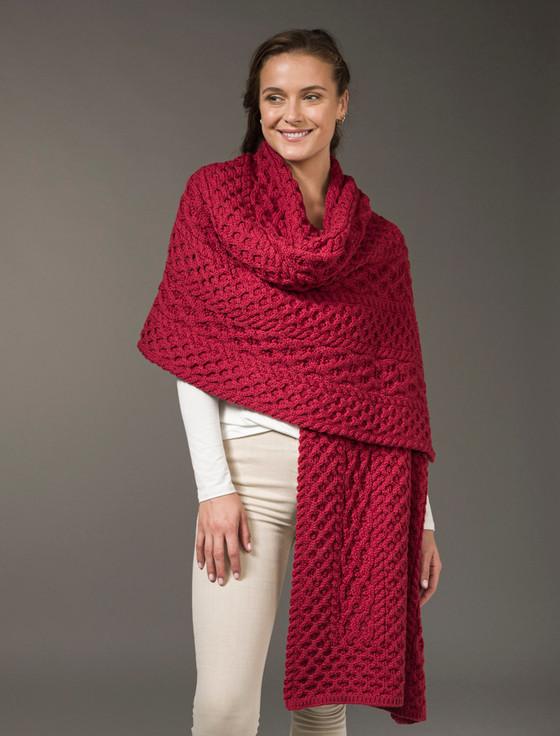 aran cashmere ‎Cable Ar‎an Wrap‎‎‎‎