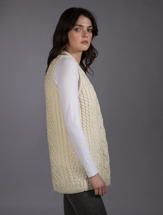 Aran Cashmere Cable Aran Waistcoat