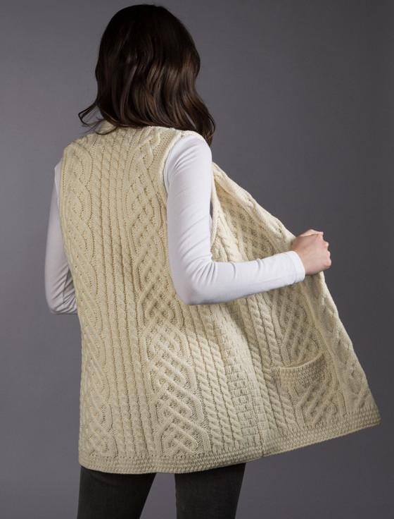 Aran Cashmere Cable Aran Waistcoat‎‎‎