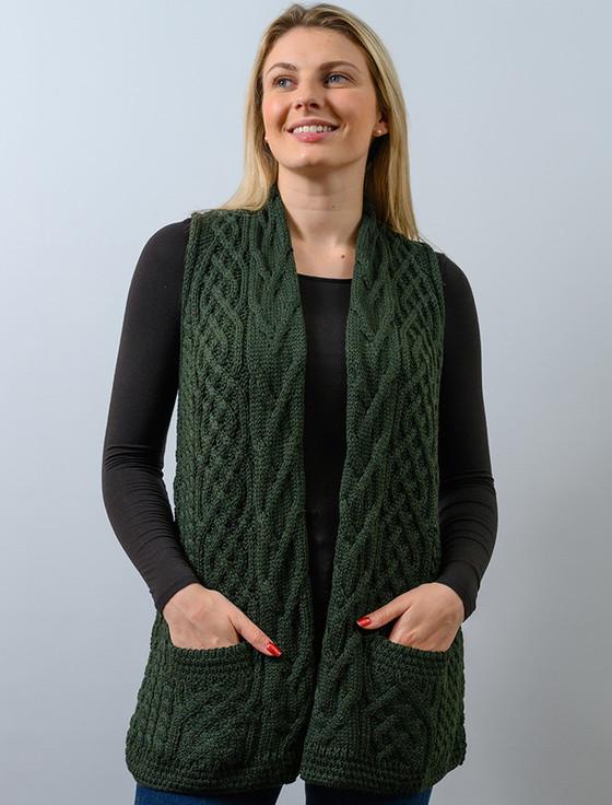 aran cashmere ‎Cable ‎Aran Waistcoat‎‎‎‎‎‎