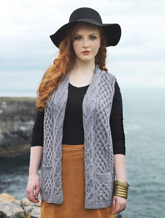 Aran Cashmere Cable Aran Waistcoat‎
