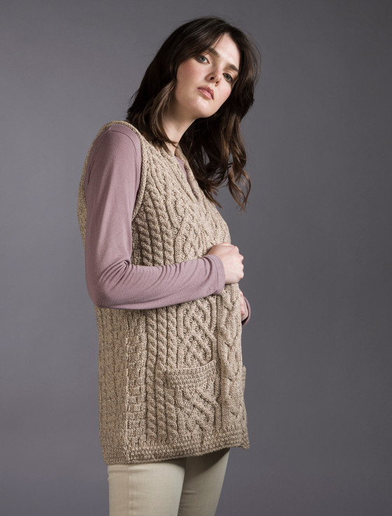 Aran Cashmere Cable Aran Waistcoat