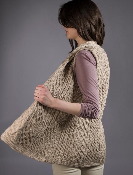 Aran Cashmere Cable Aran Waistcoat