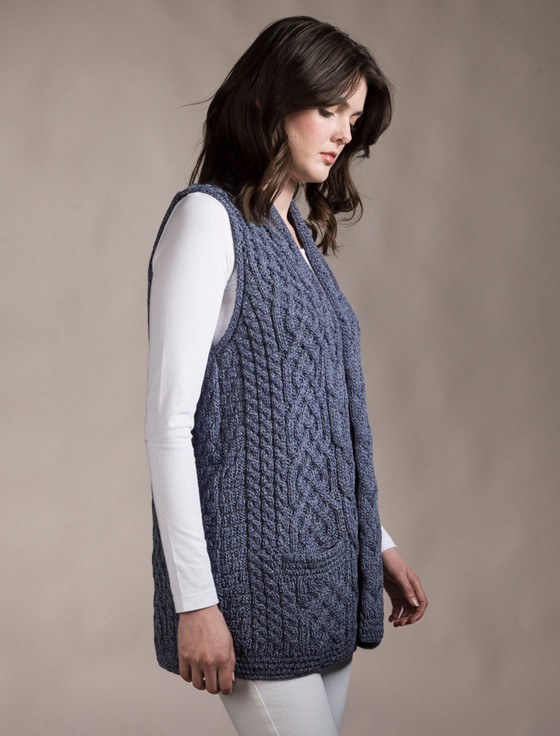 Aran Cashmere Cable Aran Waistcoat‎‎‎‎‎‎