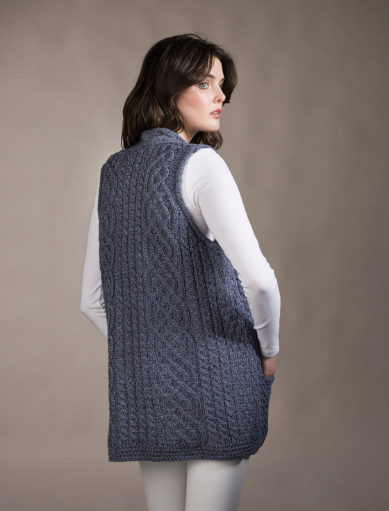 Aran Cashmere Cable Aran Waistcoat‎‎‎‎‎‎