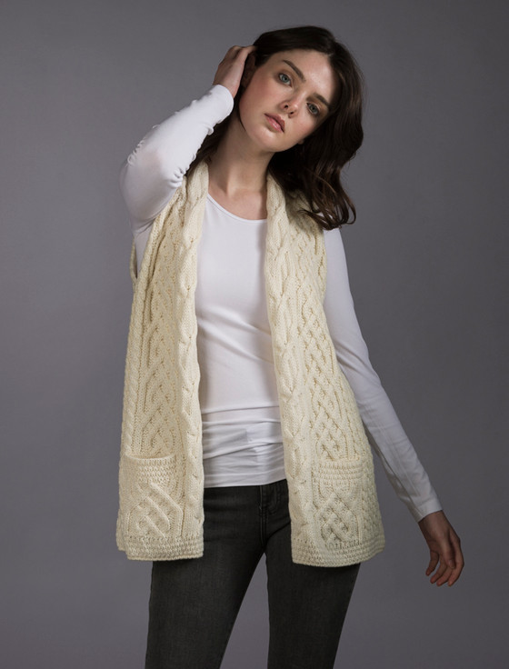 aran cashmere Cable Aran Waistcoat