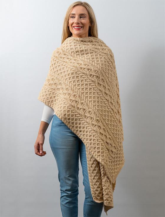 aran cashmere ‎Cable Aran Wrap‎‎‎‎