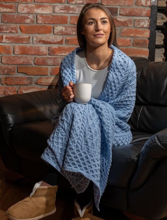 aran cashmere Cable Aran Wrap‎‎‎‎