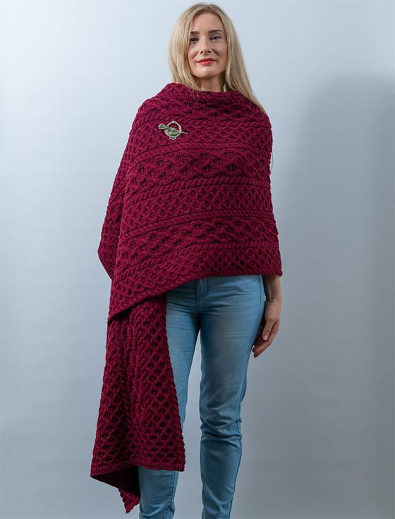 aran cashmere ‎Cable Aran Wrap‎‎‎‎‎