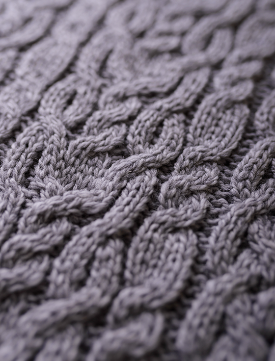 Aran Cashmere Cable Crew Neck Sweater With Pockets‎‎‎