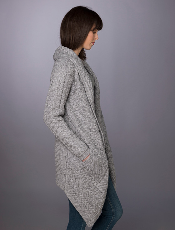 Aran Cashmere Cable Knit Waterfall Aran Cardigan
