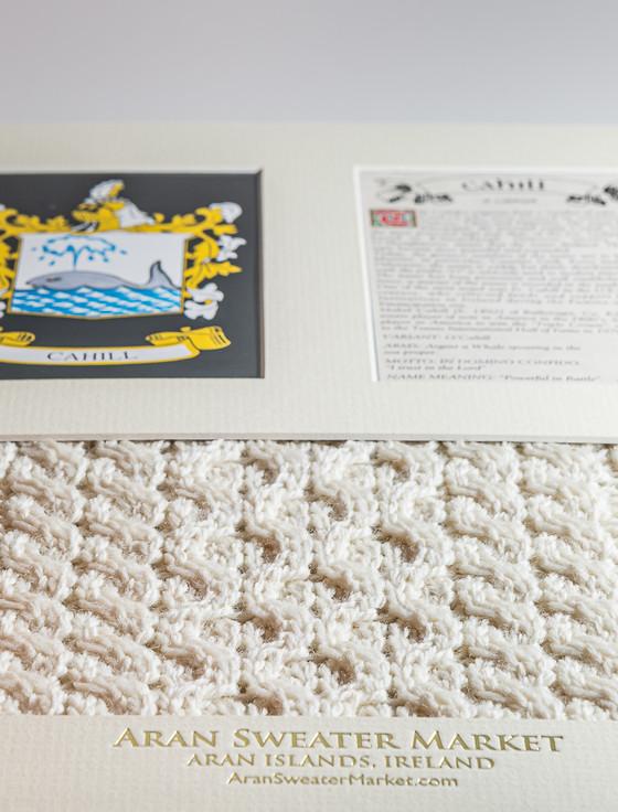 Aran Cashmere Cahill Clan Aran & History Display