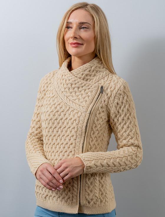 aran cashmere Carl‎ow Tre‎llis J‎acket