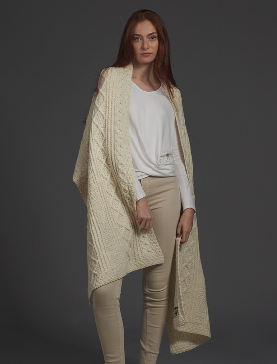 aran cashmere Carroll Clan Aran Wrap