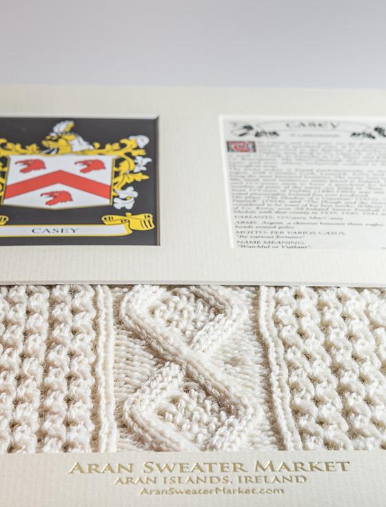 Aran Cashmere Casey Clan Aran & History Display
