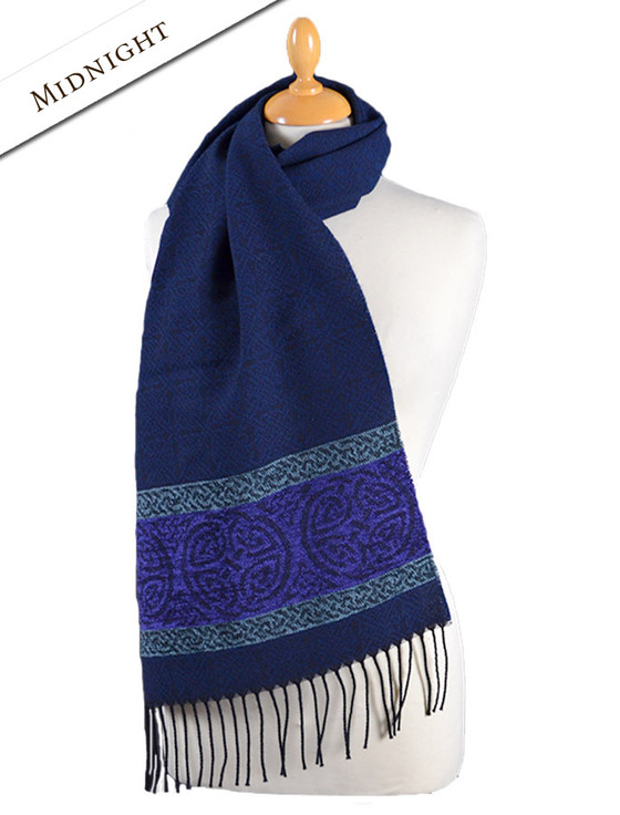 Aran Cashmere Celtic Border Nordic Pattern Scarf