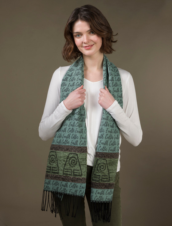 Aran Cashmere Celtic Element Scarf - Earth