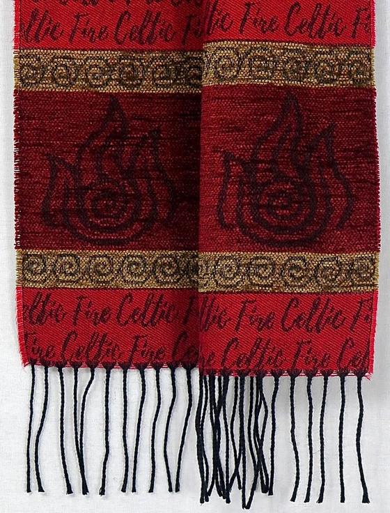Aran Cashmere Celtic Element Scarf - Fire