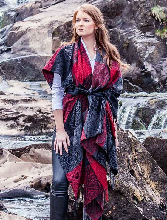 Aran Cashmere Celtic Knot Ruana Wrap